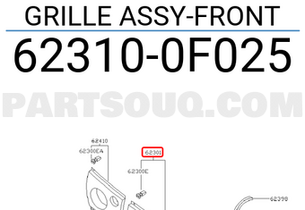 Nissan 623100F025 GRILLE ASSY-FRONT