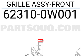 Nissan 623100W001 GRILLE ASSY-FRONT
