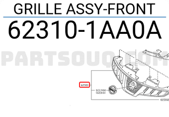 Nissan 623101AA0A GRILLE ASSY-FRONT