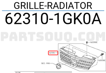 Nissan 623101GK0A GRILLE-RADIATOR