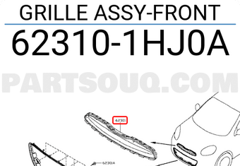 Nissan 623101HJ0A GRILLE ASSY-FRONT