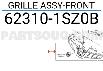 Nissan 623101SZ0B GRILLE ASSY-FRONT