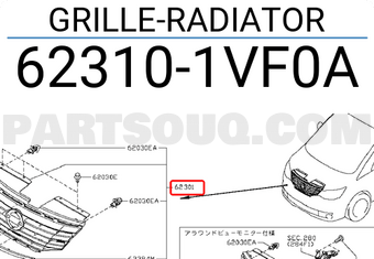 Nissan 623101VF0A GRILLE-RADIATOR