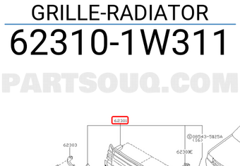 Nissan 623101W311 GRILLE-RADIATOR
