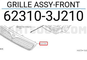 Nissan 623103J210 GRILLE ASSY-FRONT