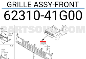 Nissan 6231041G00 GRILLE ASSY-FRONT