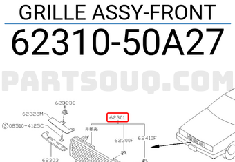 Nissan 6231050A27 GRILLE ASSY-FRONT