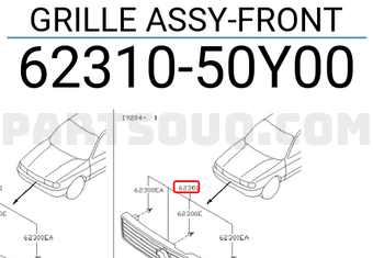 Nissan 6231050Y00 GRILLE ASSY-FRONT