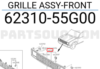 Nissan 6231055G00 GRILLE ASSY-FRONT