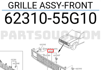 Nissan 6231055G10 GRILLE ASSY-FRONT