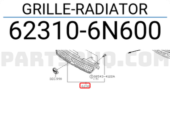 Nissan 623106N600 GRILLE-RADIATOR