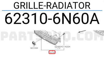 Nissan 623106N60A GRILLE-RADIATOR