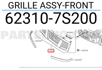 Nissan 623107S200 GRILLE ASSY-FRONT