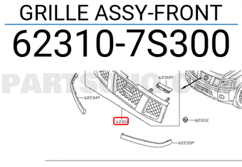 Nissan 623107S300 GRILLE ASSY-FRONT