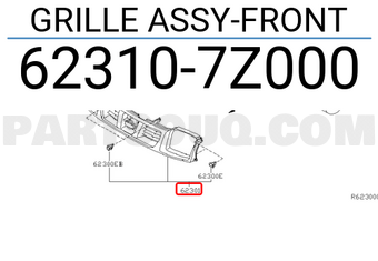 Nissan 623107Z000 GRILLE ASSY-FRONT