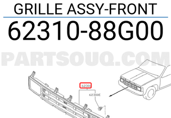 Nissan 6231088G00 GRILLE ASSY-FRONT