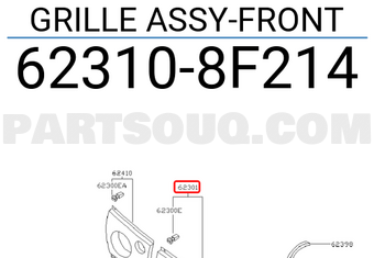 Nissan 623108F214 GRILLE ASSY-FRONT
