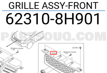 Nissan 623108H901 GRILLE ASSY-FRONT