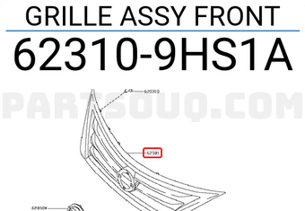 Nissan 623109HS1A GRILLE ASSY FRONT