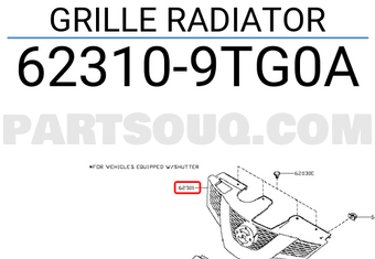 Nissan 623109TG0A GRILLE RADIATOR