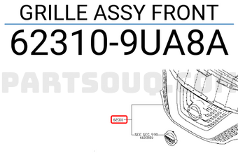 Nissan 623109UA8A GRILLE ASSY FRONT