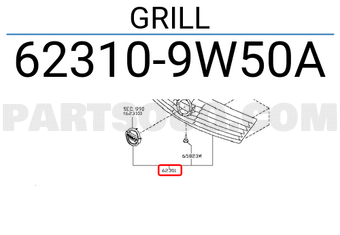 Nissan 623109W50A GRILL