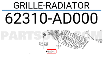 Nissan 62310AD000 GRILLE-RADIATOR