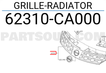 Nissan 62310CA000 GRILLE-RADIATOR