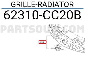 Nissan 62310CC20B GRILLE-RADIATOR