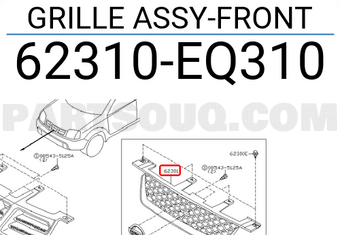 Nissan 62310EQ310 GRILLE ASSY-FRONT