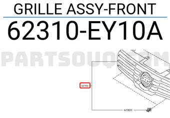 Nissan 62310EY10A GRILLE ASSY-FRONT
