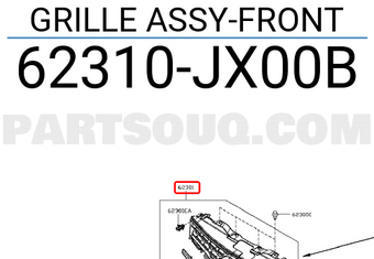 Nissan 62310JX00B GRILLE ASSY-FRONT
