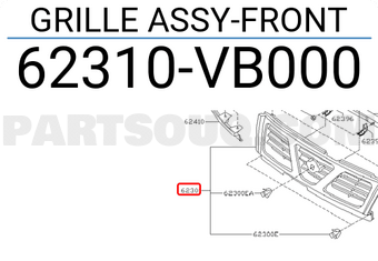 Nissan 62310VB000 GRILLE ASSY-FRONT
