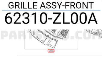 Nissan 62310ZL00A GRILLE ASSY-FRONT