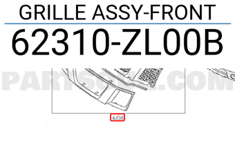 Nissan 62310ZL00B GRILLE ASSY-FRONT