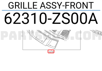 Nissan 62310ZS00A GRILLE ASSY-FRONT