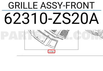 Nissan 62310ZS20A GRILLE ASSY-FRONT