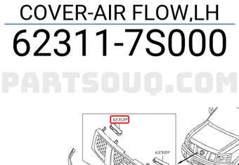 Nissan 623117S000 COVER-AIR FLOW,LH