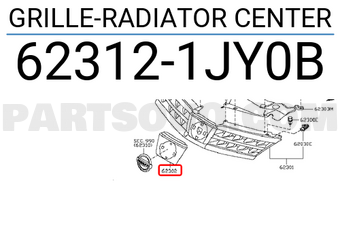 Nissan 623121JY0B GRILLE-RADIATOR CENTER