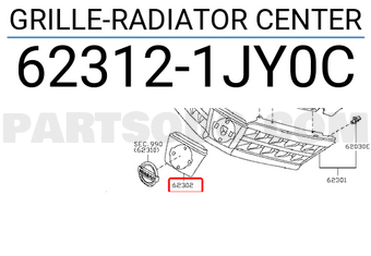 Nissan 623121JY0C GRILLE-RADIATOR CENTER