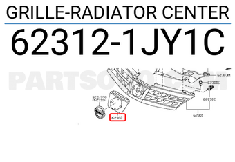 Nissan 623121JY1C GRILLE-RADIATOR CENTER