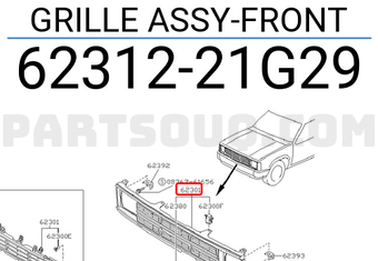 Nissan 6231221G29 GRILLE ASSY-FRONT
