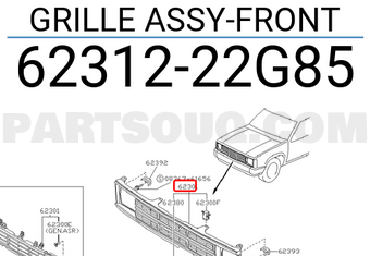 Nissan 6231222G85 GRILLE ASSY-FRONT