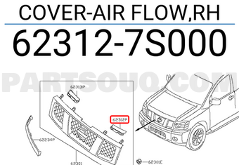 Nissan 623127S000 COVER-AIR FLOW,RH