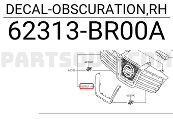Nissan 62313BR00A DECAL-OBSCURATION,RH