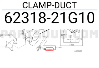 Nissan 6231821G10 CLAMP-DUCT