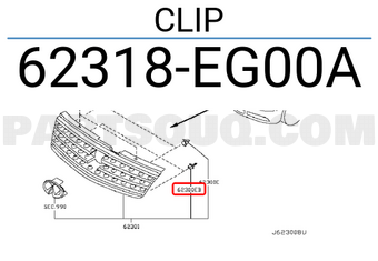 Nissan 62318EG00A CLIP