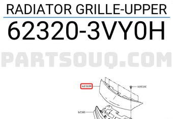 Nissan 623203VY0H RADIATOR GRILLE-UPPER
