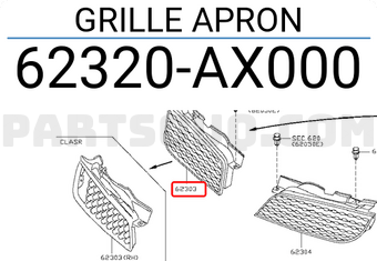 Nissan 62320AX000 GRILLE APRON