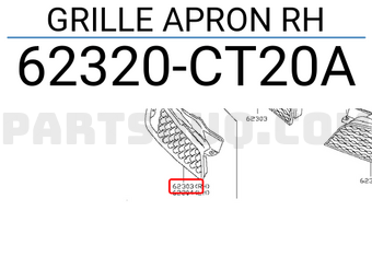 Nissan 62320CT20A GRILLE APRON RH